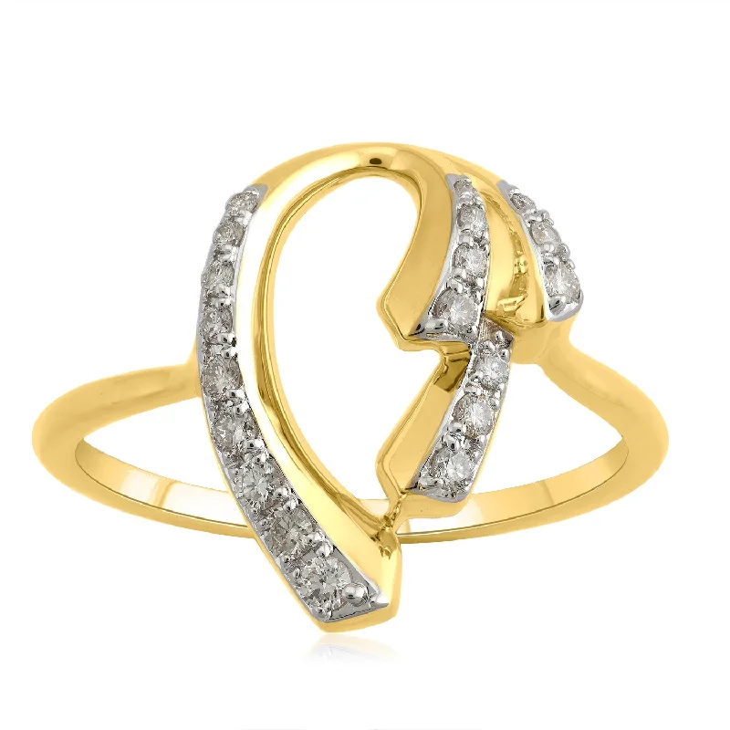 18K YG Cluster Diamond Ring-1pc