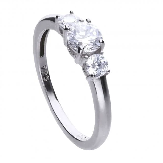 Diamonfire Silver White Zirconia Solitaire Ring R3624