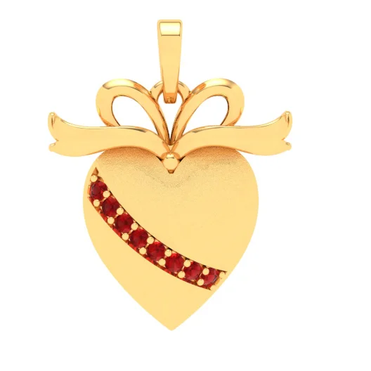 14k Heart Shaped Gold Pendant With A Unique Touch Of Elegance From Amazea Collection