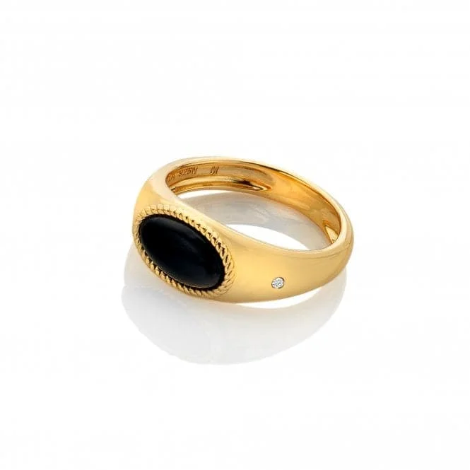 Black Onyx Oval Ring DR257