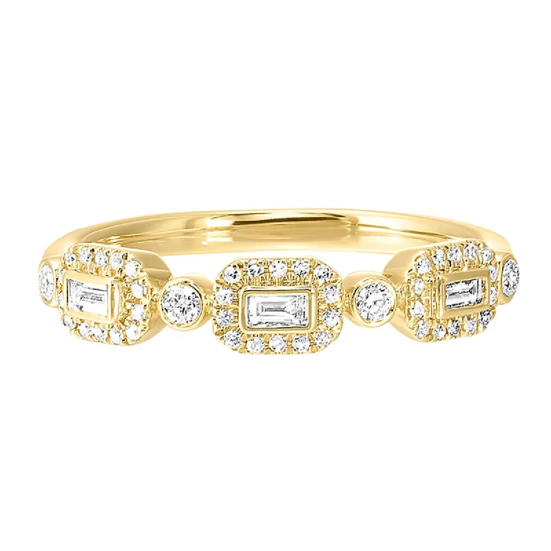 Diamond Ring with Baguette and Round Diamonds