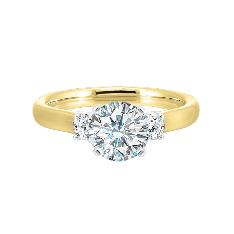 Thollot-Colorado Cut 14K White & Yellow Gold 0.25ctw 4 Prong Style Diamond Semi-Mount Engagement Ring