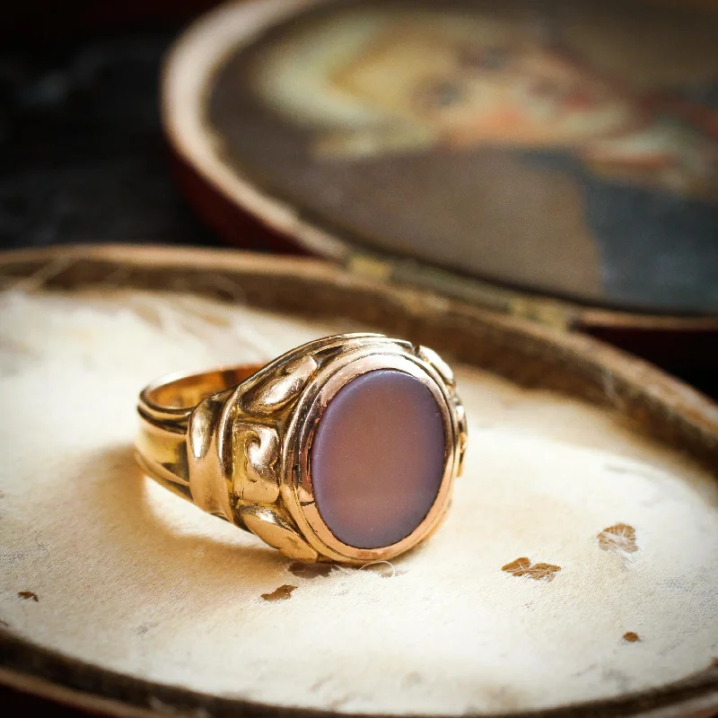 Impressive Date 1922 Gents 15ct Sardonyx Signet Ring