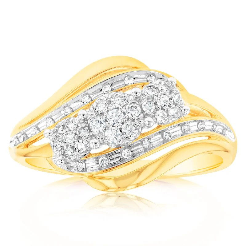 Luminesce Lab Grown 9ct Yellow Gold 1/4 Carat Diamond Ring