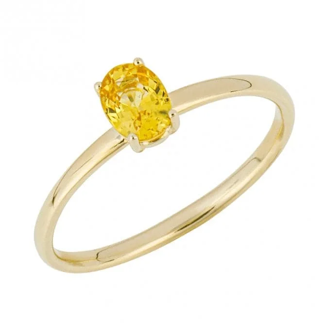 Oval Cut Yellow Sapphire 9ct Yellow Gold Ring GR621Y