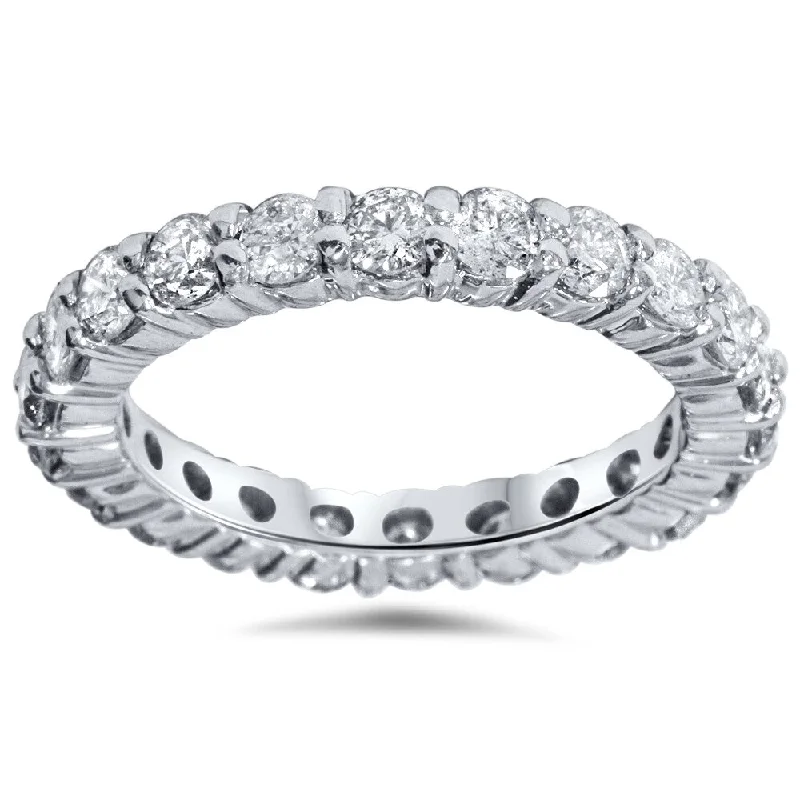 Pompeii3 14k White Gold 2ct TDW Diamond Eternity Wedding Ring