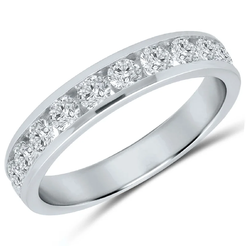 White gold diamond channel-set anniversary band, 1.0ctw