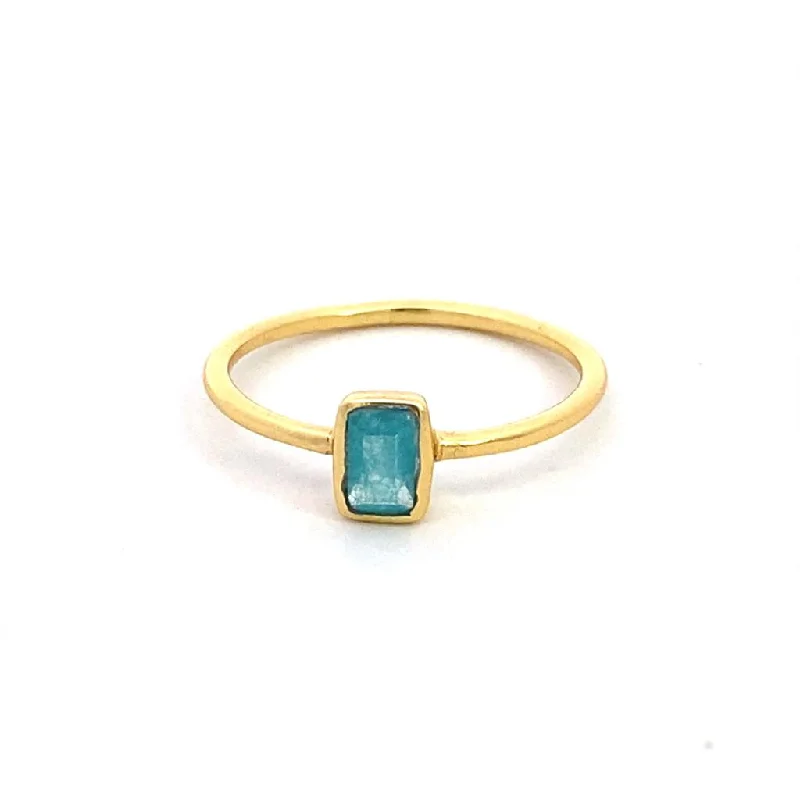 18K Yellow Gold Vermeil Apatite Classic Ring