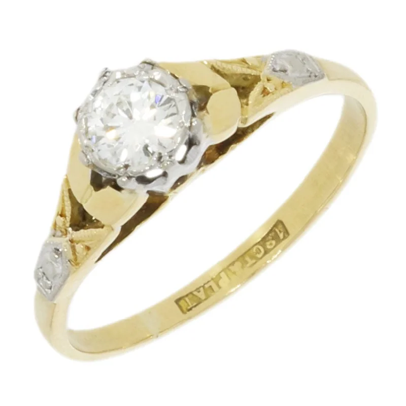 Pre Owned 18ct Yellow Gold 0.25cts Diamond Solitaire Ring