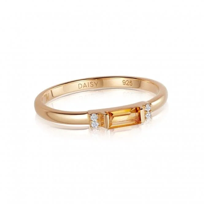 Beloved Fine Citrine Band 18ct Gold Plated Ring JR01_GP