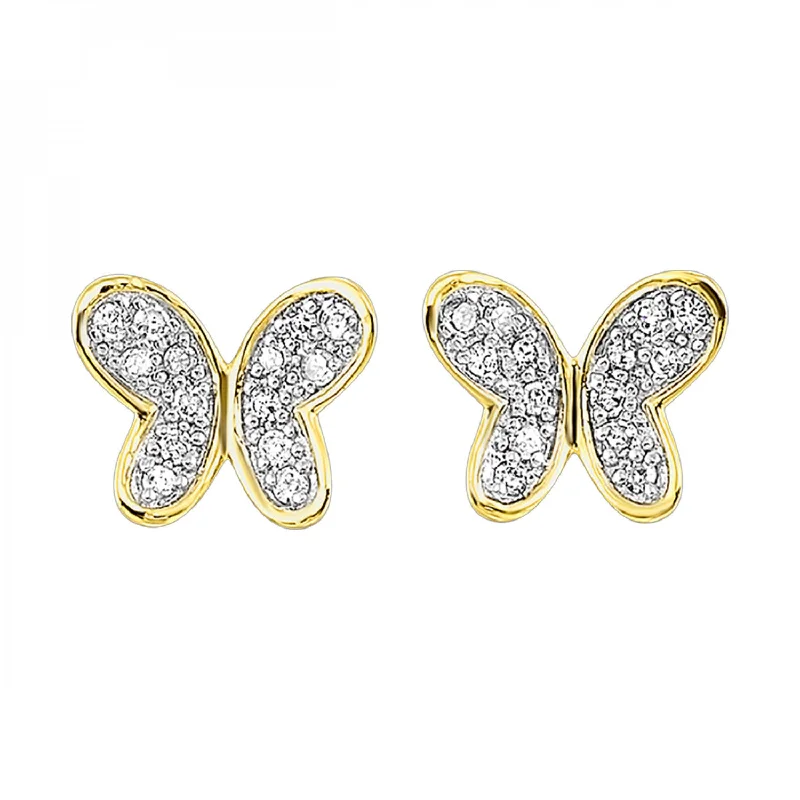 Diamond Butterfly Stud Earrings