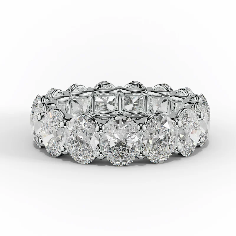 7.0 Carat Oval Cut Diamond Eternity Band Shared Prong