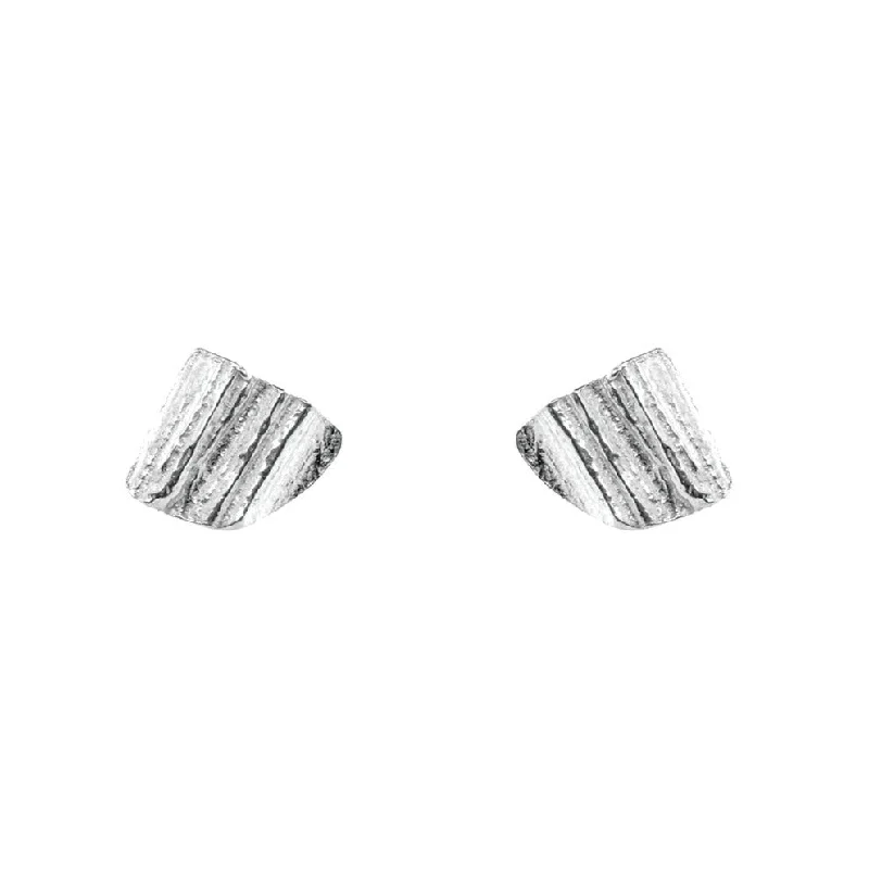 Silver Triangle Stud Earrings