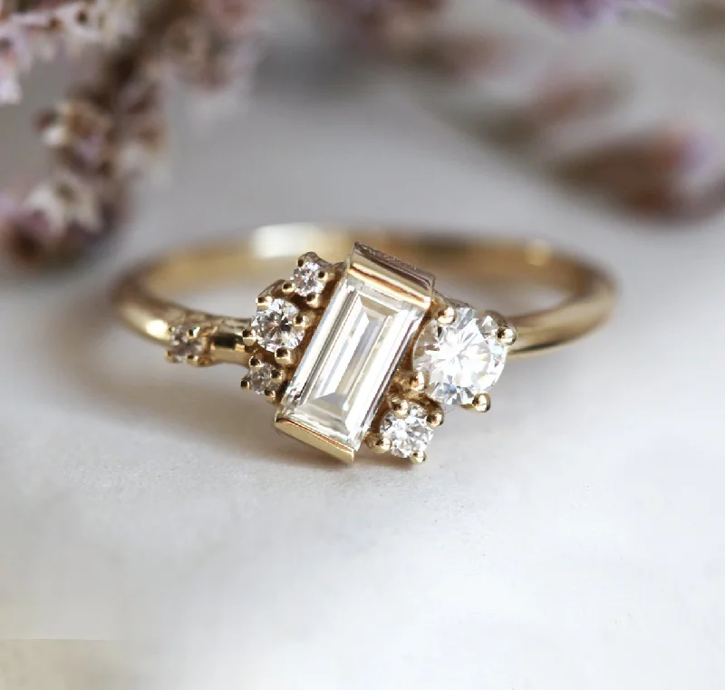 Veronica Baguette Diamond Cluster Ring