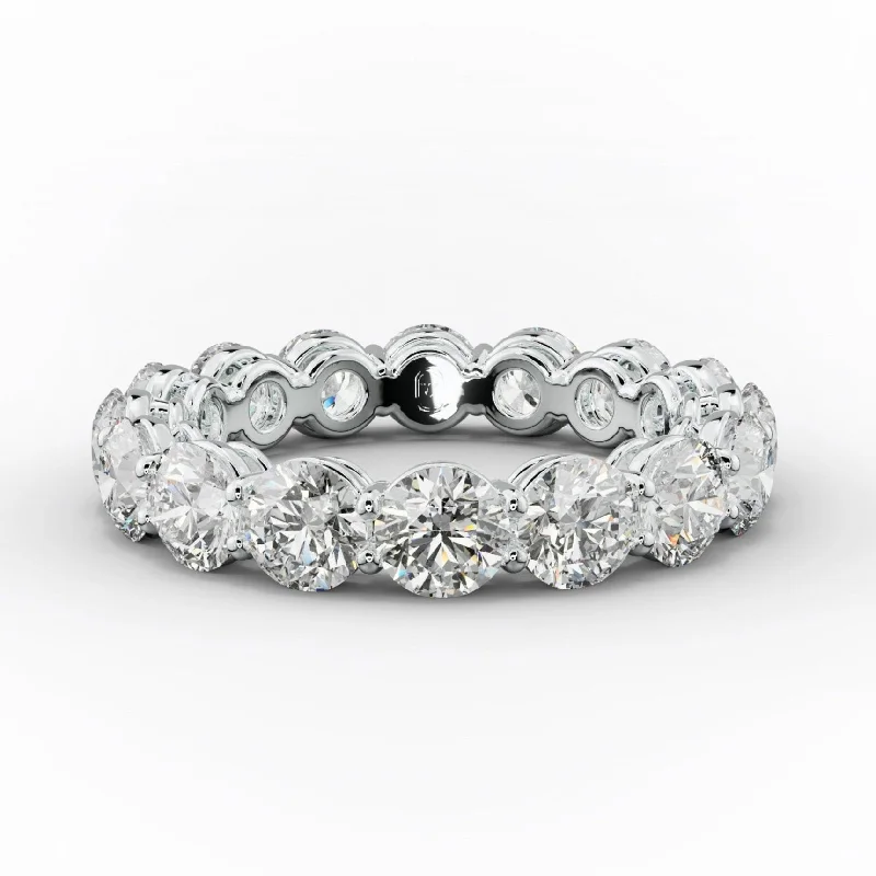 4.0 Carat Round Diamond Eternity Band Shared Prong