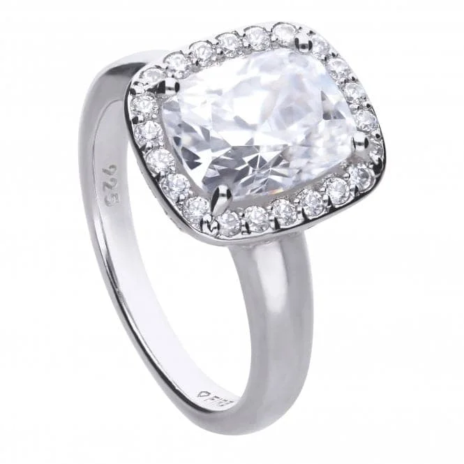 Cushion Cut Cubic Zirconia Cocktail Ring Halo Surround Ring R3746