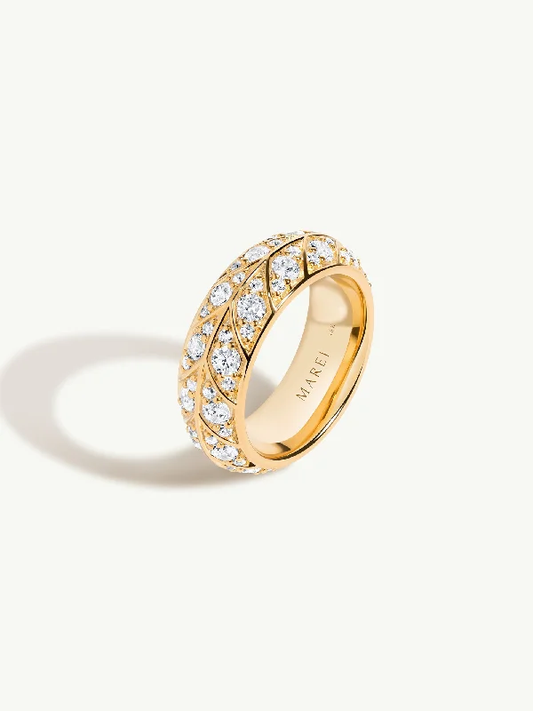 Palmyra Eternity Band With Brilliant White Diamonds In 18K Yellow Gold, 8mm