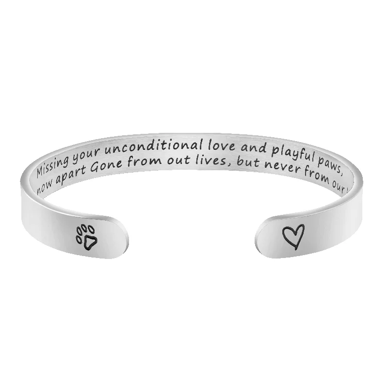 Missing your unconditional love and playful paws Dog Memorial Cuff