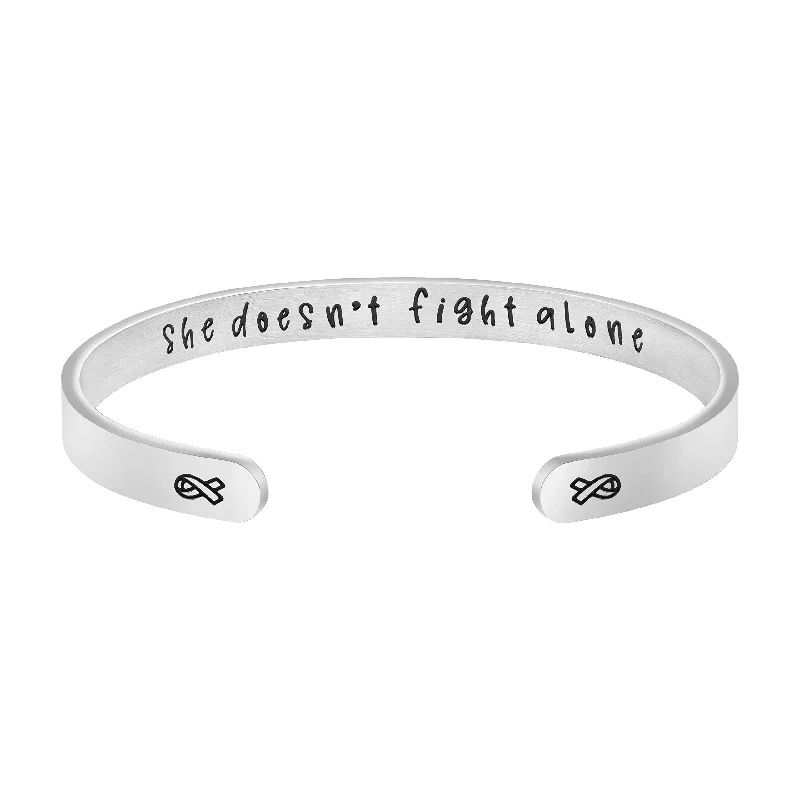 She Doesn't Fight Alone Cuff Bracelet