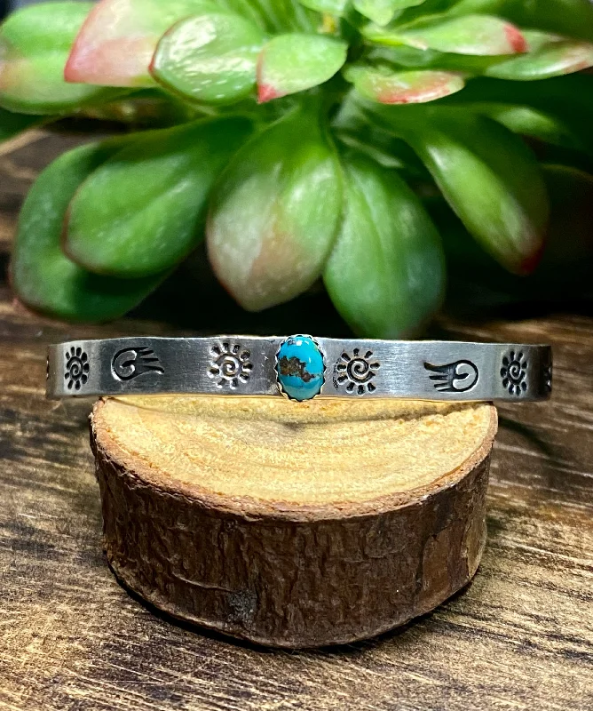 B. Shorty Kingman Turquoise & Sterling Silver Cuff Bracelets