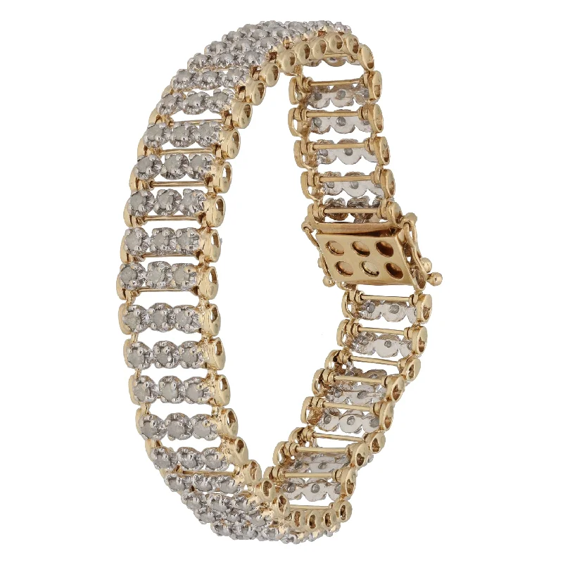 9ct Gold 4.92ct Diamond Fancy Stone Set Bracelet