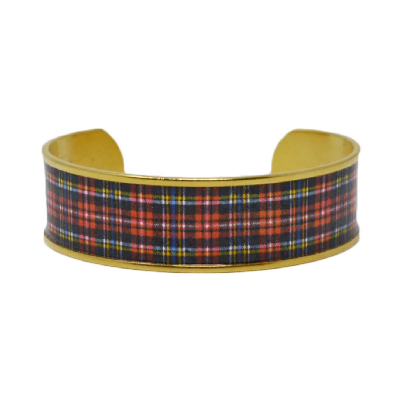 Classic Red Plaid Cuff Bracelet