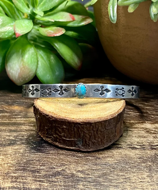 B. Shorty Kingman Turquoise & Sterling Silver Cuff Bracelets