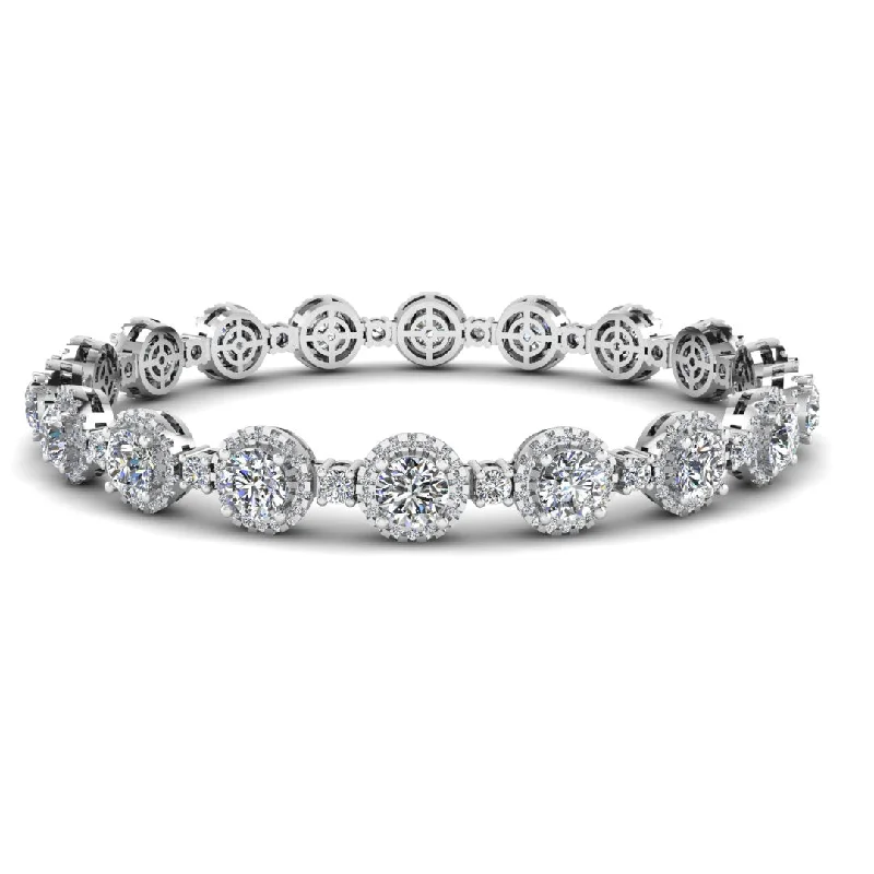 Round Brilliant Shape Halo 8.5 Carat Diamond Bracelet BRHARB