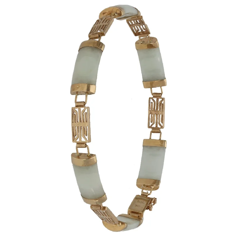 9ct Gold Jade Fancy Bracelet