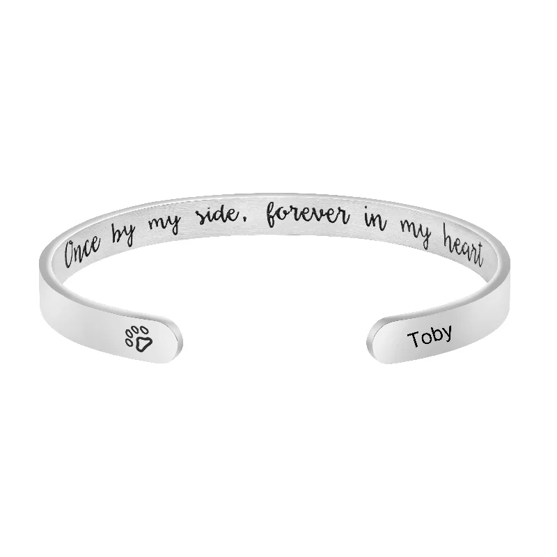 Toby Pet Memorial Dog Sympathy Cuff Bracelets for Pet Lovers