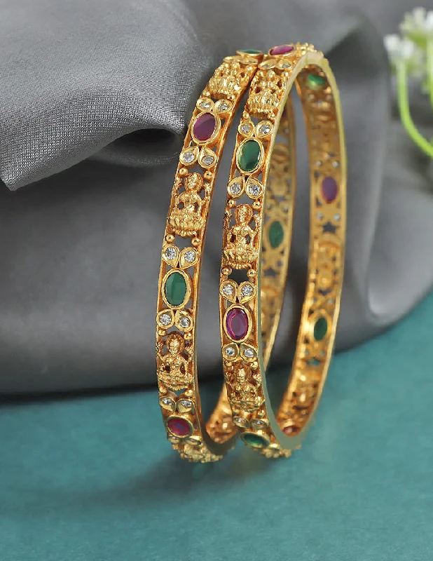 Designer Lakshmi Devi Matt Stone Bangles ZBGL11199