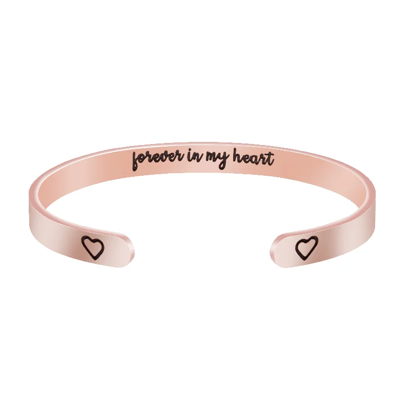 Forever in My Heart Hidden Message Cuff Bracelet