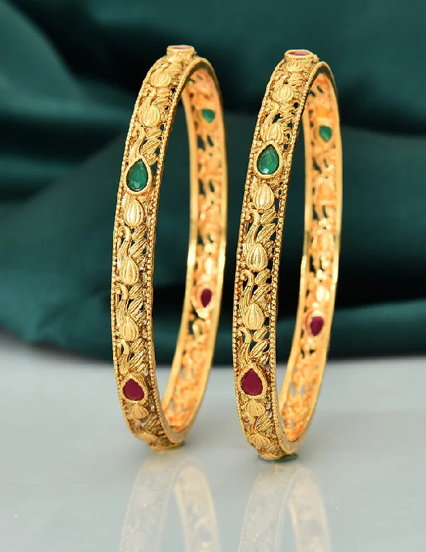 Designer Matt Kempu Stone Bangles ZBGL11196