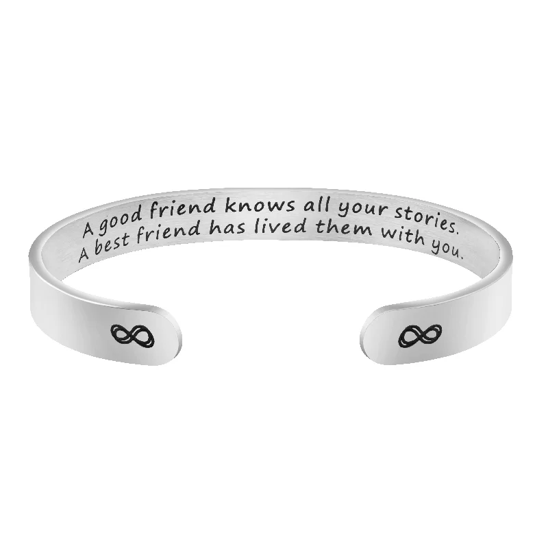 A Good Friend Knows all Your Stories BFF Personalized Cuff