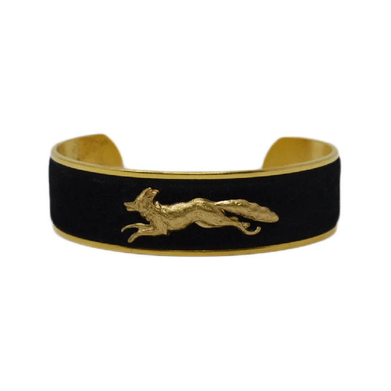 Black Velvet Running Fox Cuff Bracelet