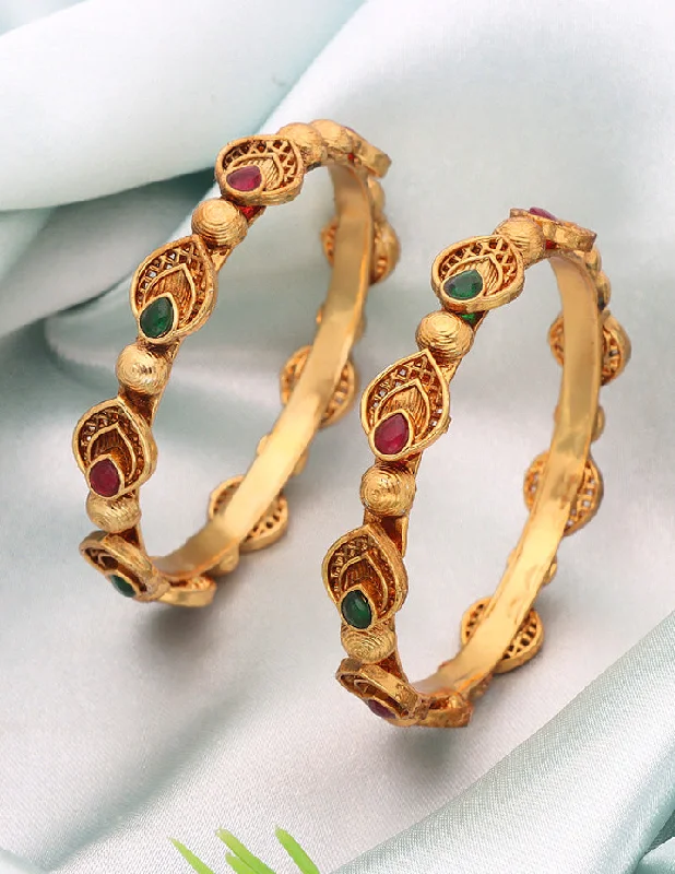 Matt Antique Drop Shape Kid Bangles ZBGL11139