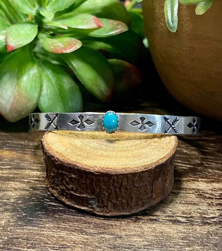 B. Shorty Kingman Turquoise & Sterling Silver Cuff Bracelets