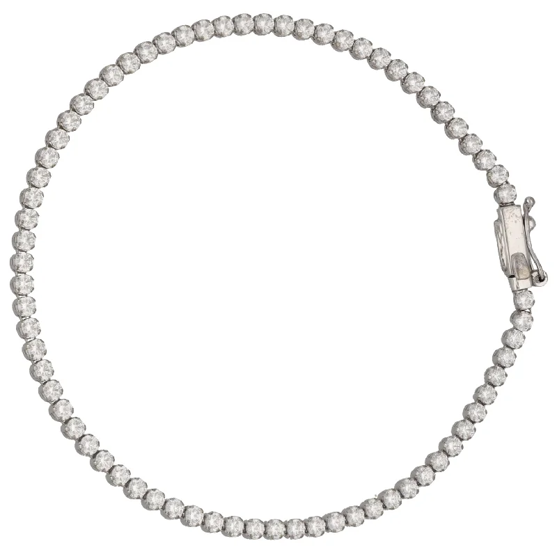 9ct White Gold Cubic Zirconia Line/Tennis Bracelet