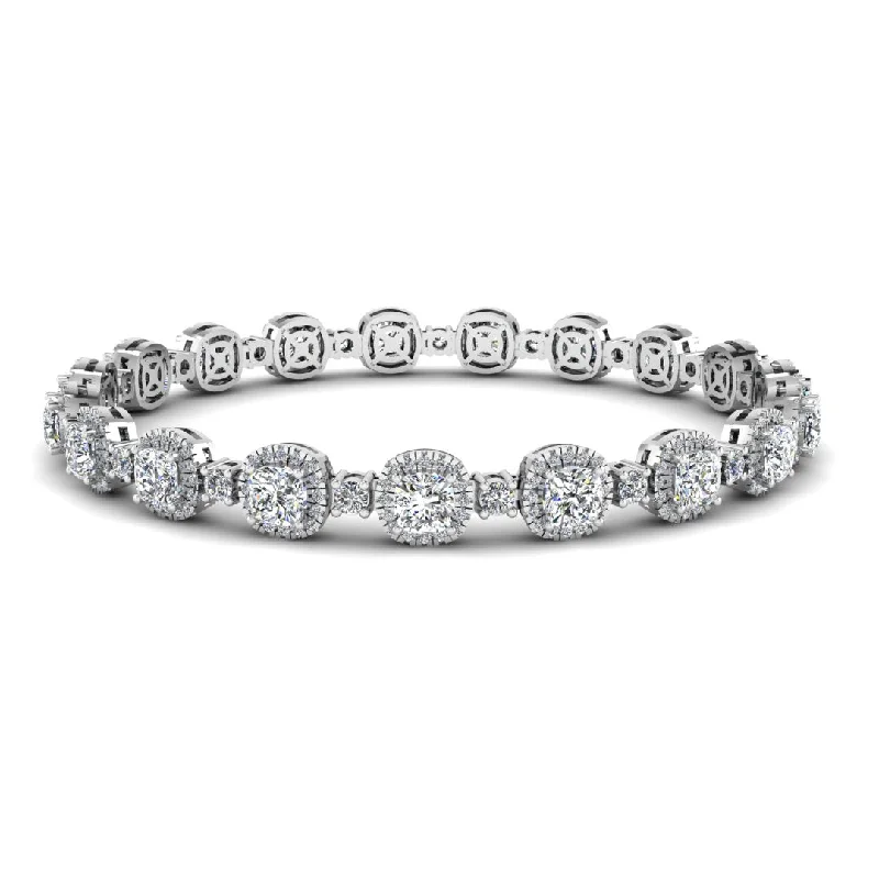 Cushion Shape Halo 8.5 Carat Diamond Bracelet BRHACC