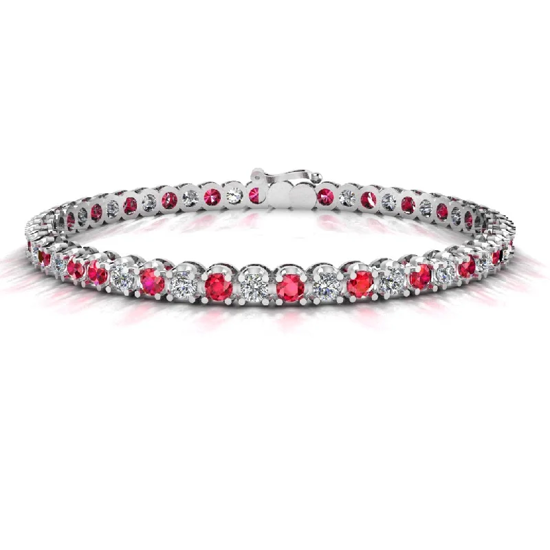 Round Brilliant Diamond and Ruby Bracelet BRDR45558