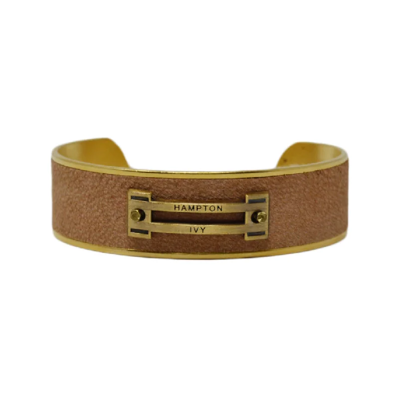 Tan Suede Horse Jump Cuff Bracelet