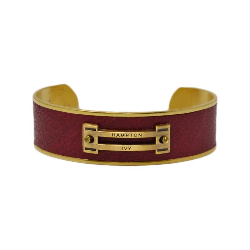 Crimson Leather Horse Jump Cuff Bracelet