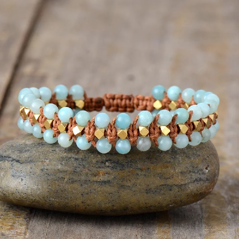 Amazonite Braided Cord Bracelet