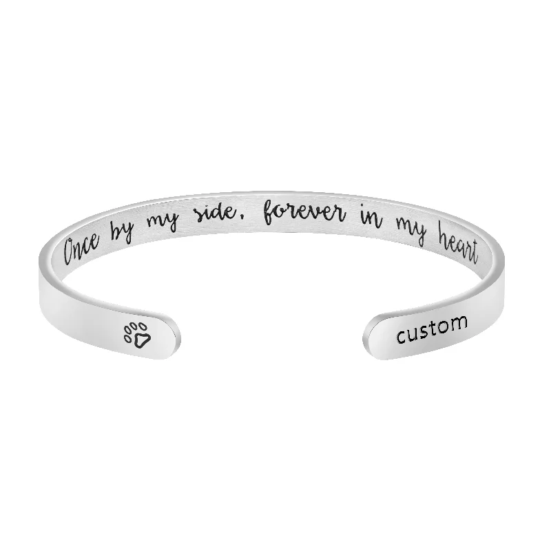 Customized Personalized Pet Name Memorial Cuff Bracelets