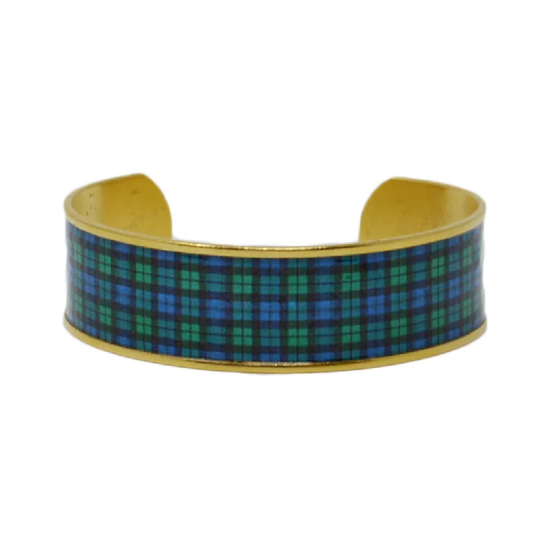 Black Watch Plaid Cuff Bracelet