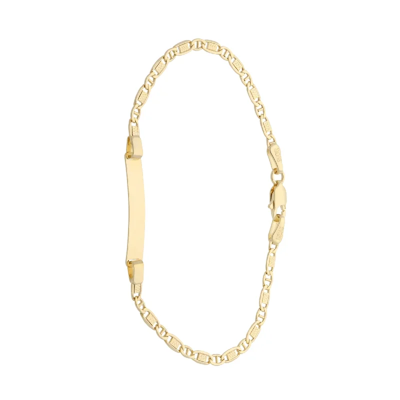 New 14ct Gold Fancy ID Kids Bracelet - 15cm