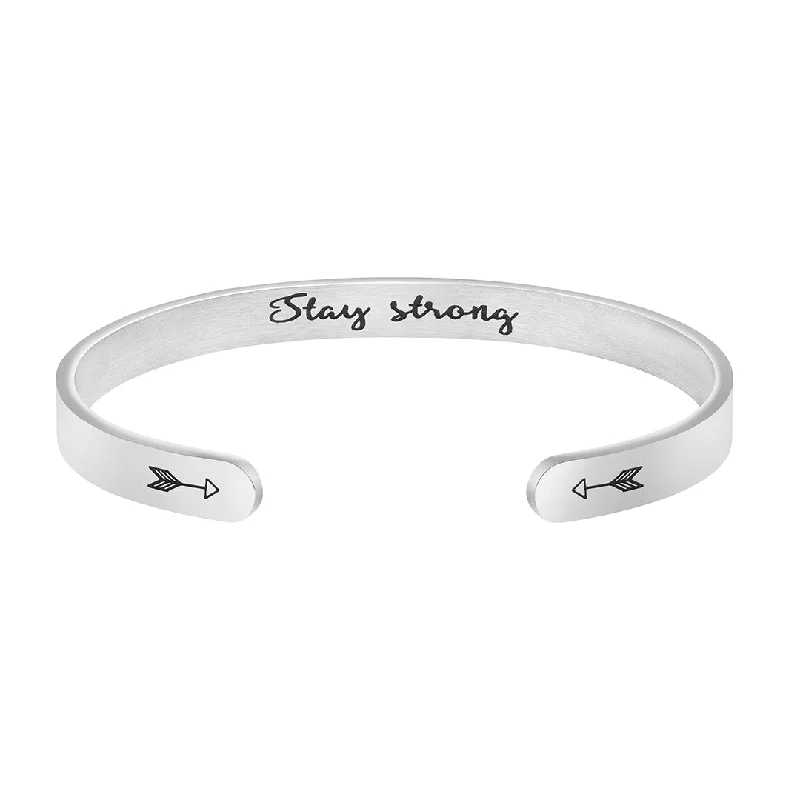 Stay Strong Hidden Message Cuff Bracelet