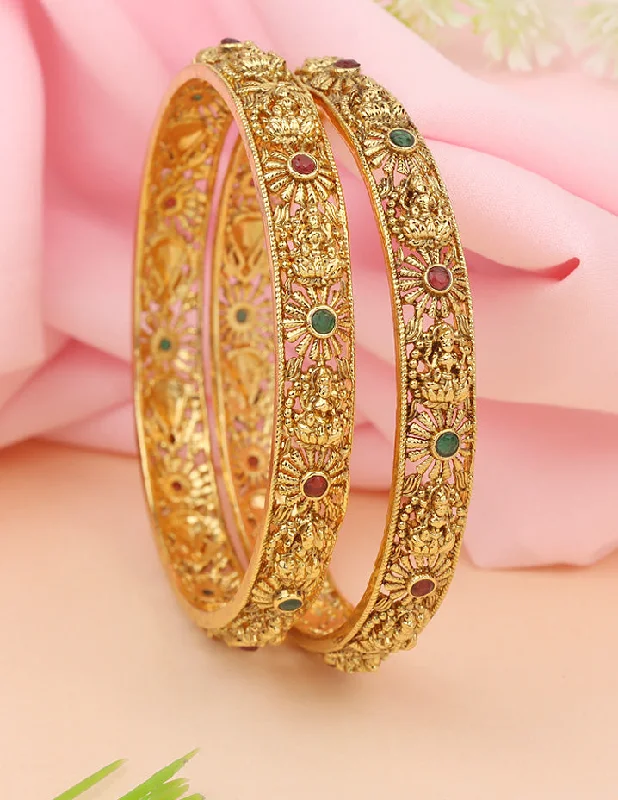 Designer Lakshmi Devi Matt Stone Bangles ZBGL11176