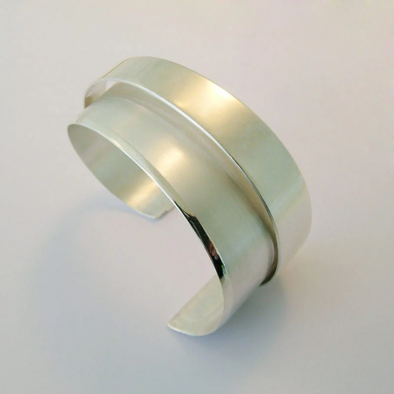 Wide Sterling Silver High Wrap Cuff