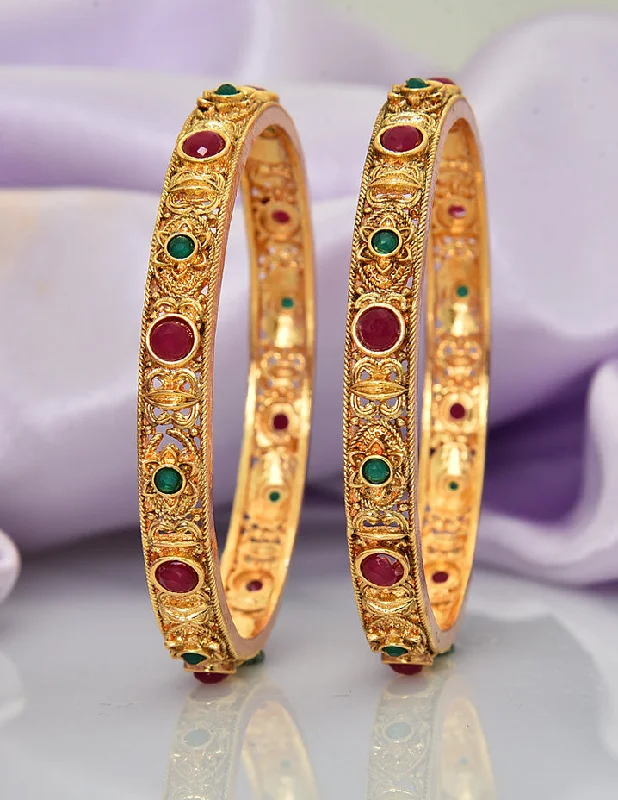 Designer Matt Kempu Stone Bangles ZBGL11195